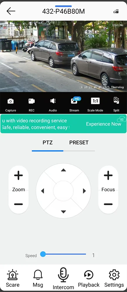 Video Link app live view on the CS100 solar PTZ security camera