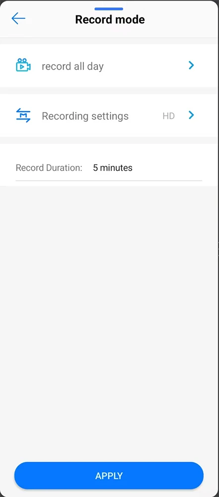 Video Link app camera settings and network configuration