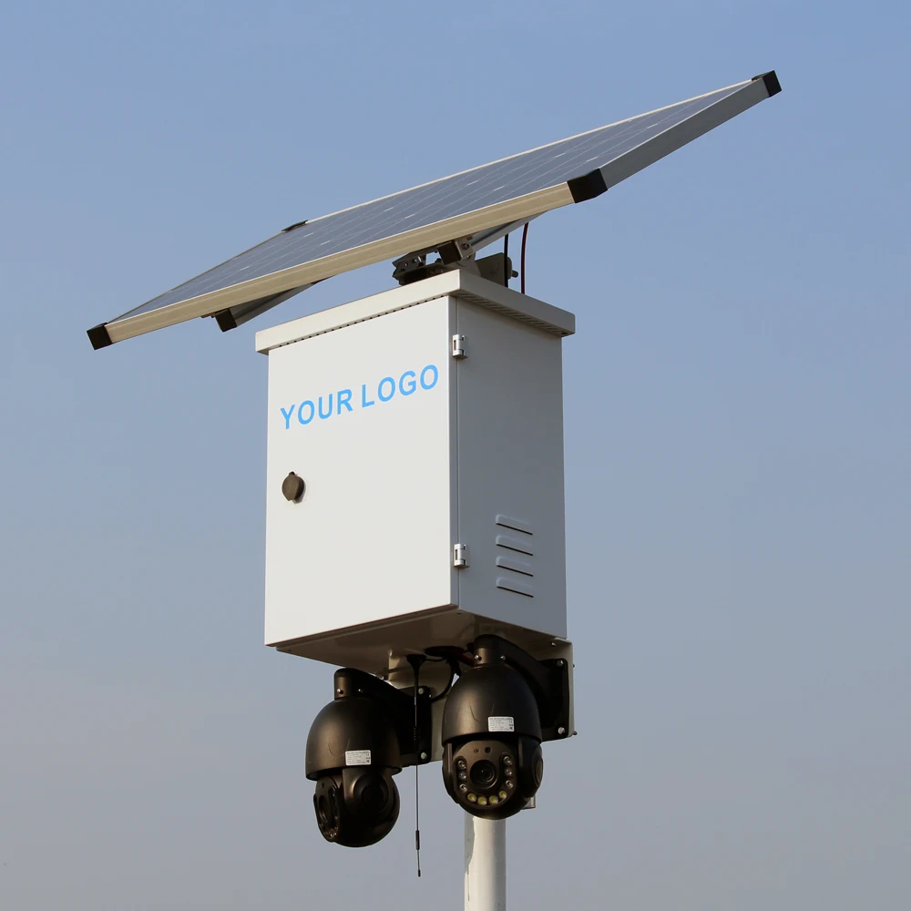 BS200 AC hybrid solar camera system installed on a construction site