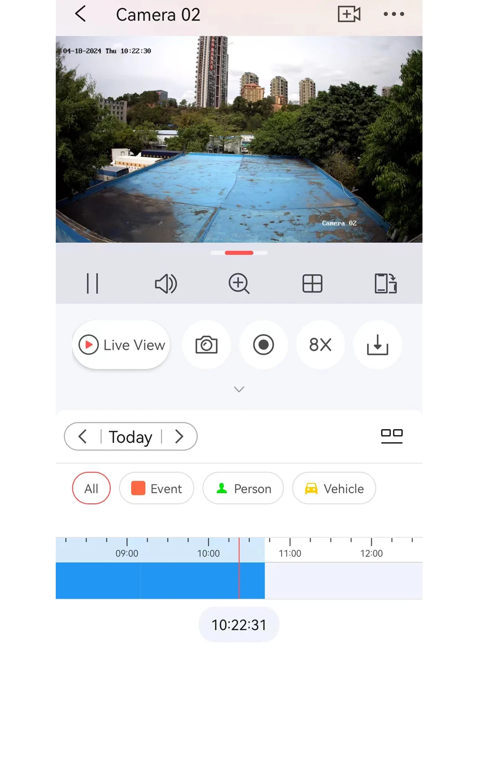 Hik-Connect app camera 02 live view detail on the SZGOING BS200 solar camera system