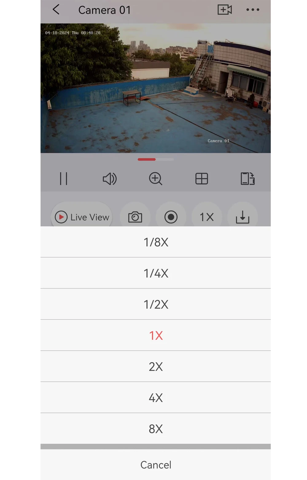 Hik-Connect app camera 01 live view detail on the SZGOING BS200 solar camera system