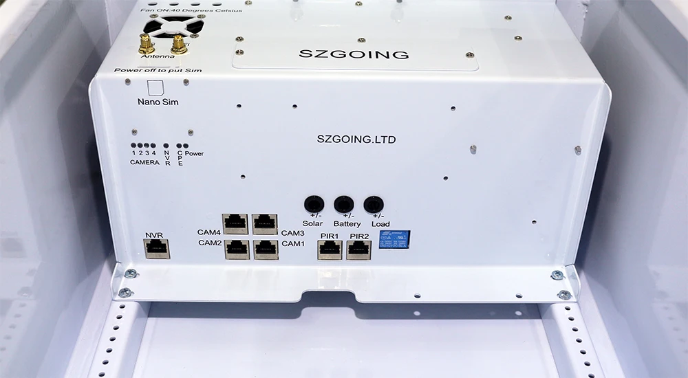 Nano SIM card slot for 4G connectivity on the BS200-A2P4K30X solar camera system
